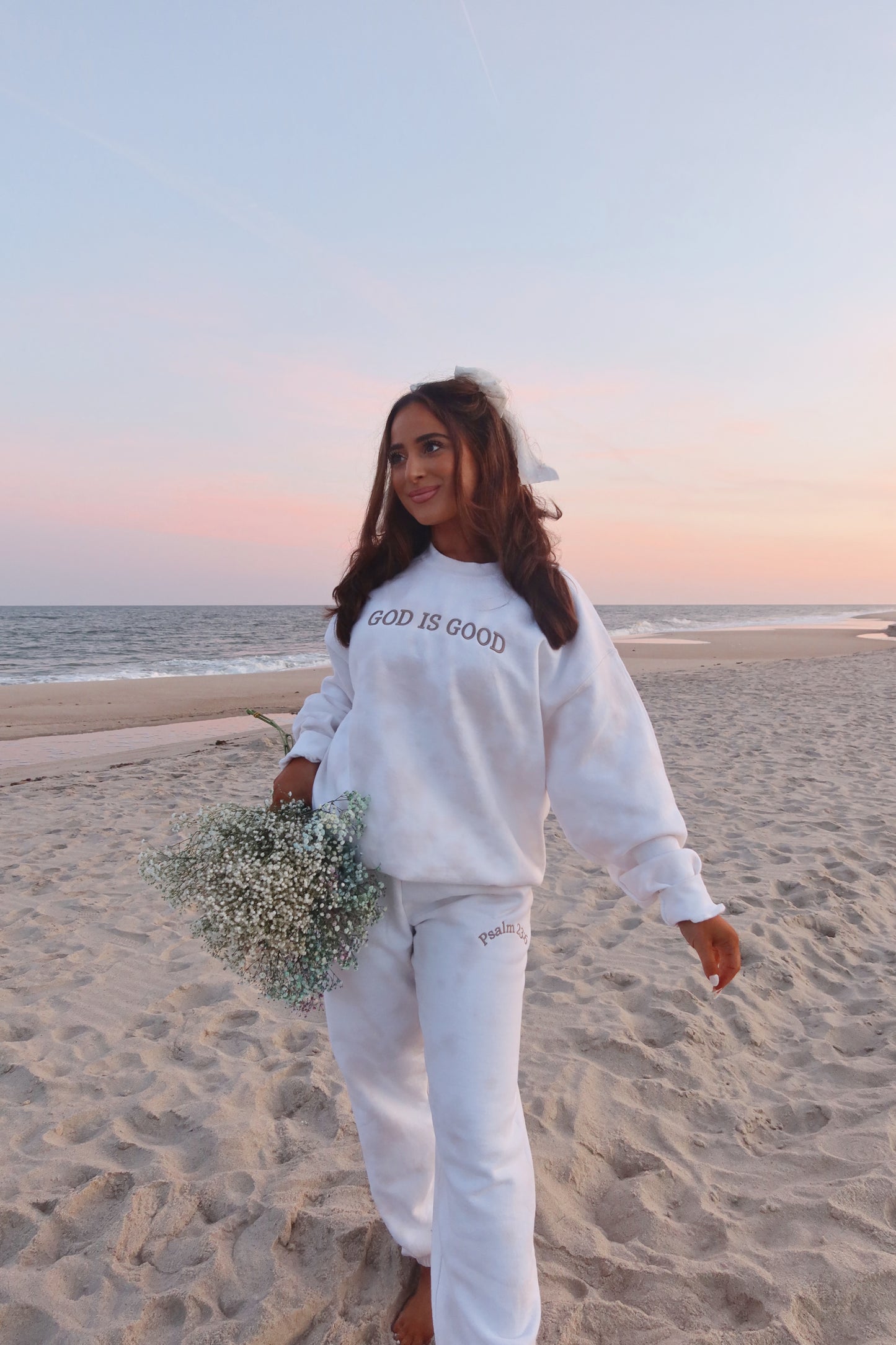 God is Good embroidered set in Mocha