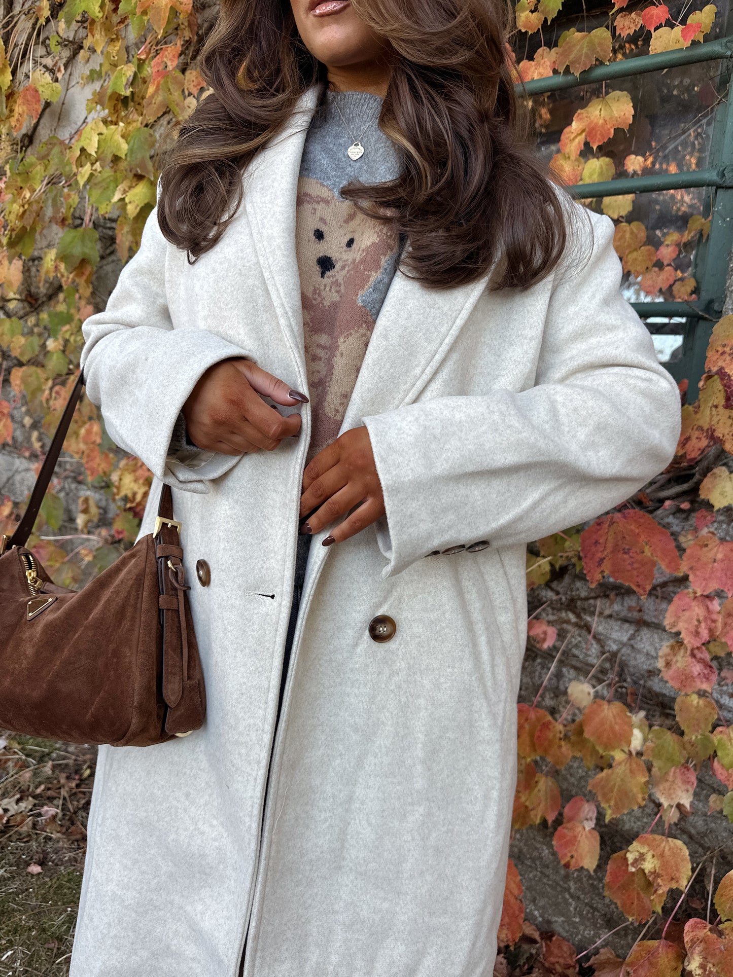 Almond Heathered Dad Coat