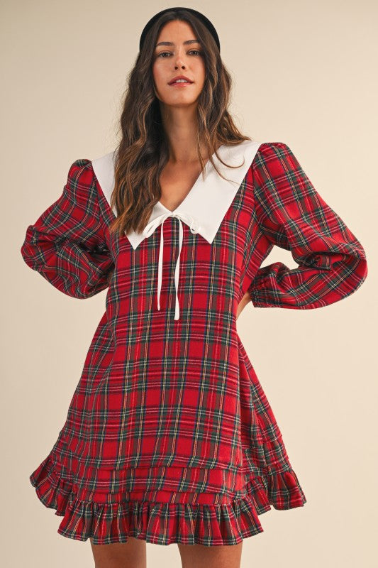 Christmas Tradition Tartan Tidings Plaid Mini Dress