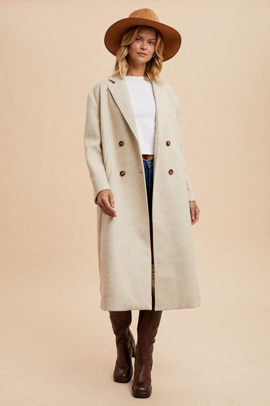 Almond Heathered Dad Coat