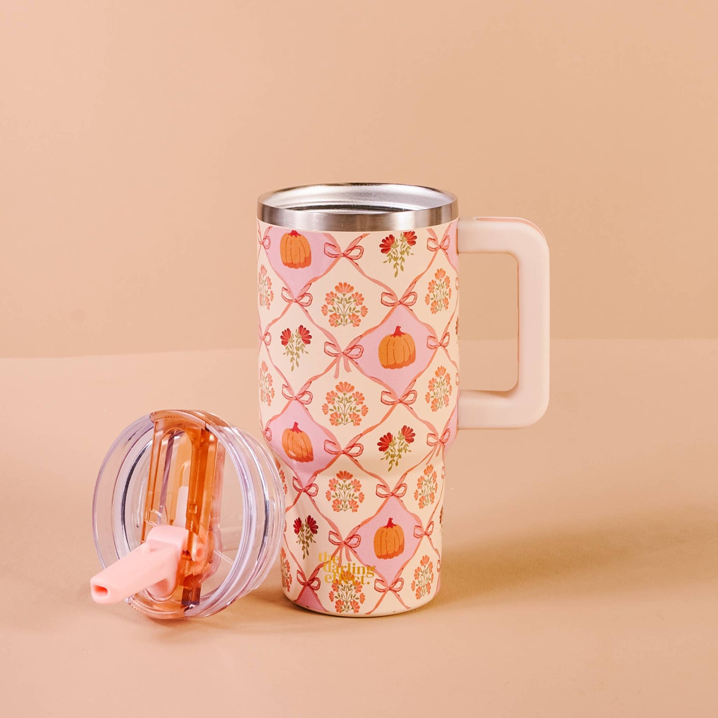 20 oz Lifestyle Flip Straw Tumbler-Patchwork Pumpkins