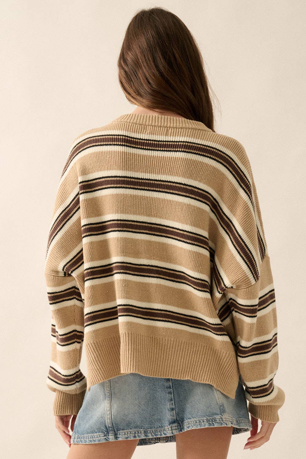 CHESTNUT Striped Knit Sweater