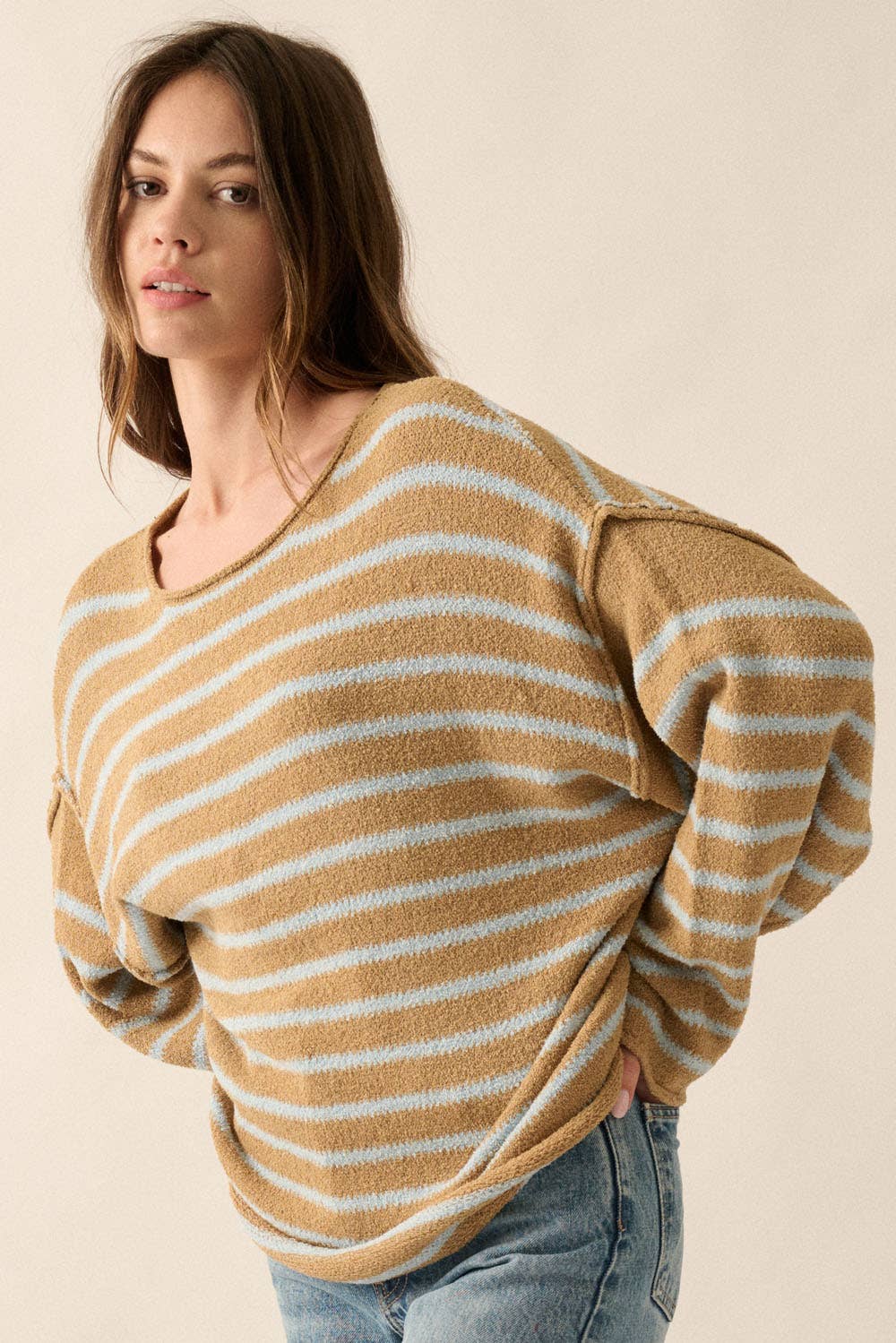 Cali Textured Knit Oversized Sweater