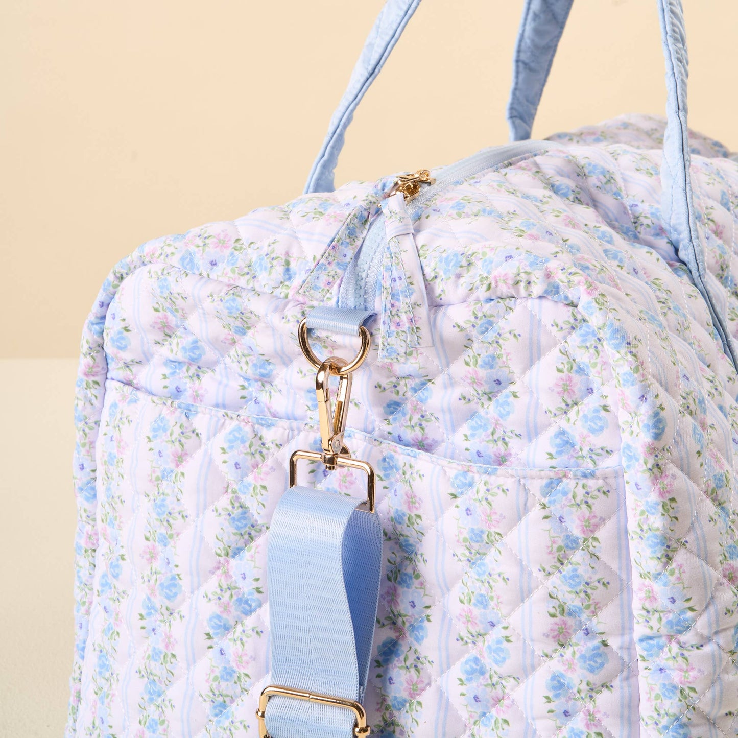 On-the-Go Quilted Weekender Bag-Petal Parade Blue