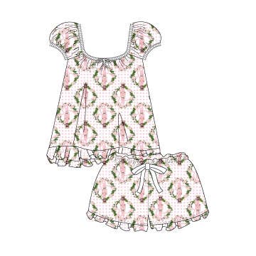 Sugarplum Gingham Flannel Cap Sleeve PJ Set can’trestock