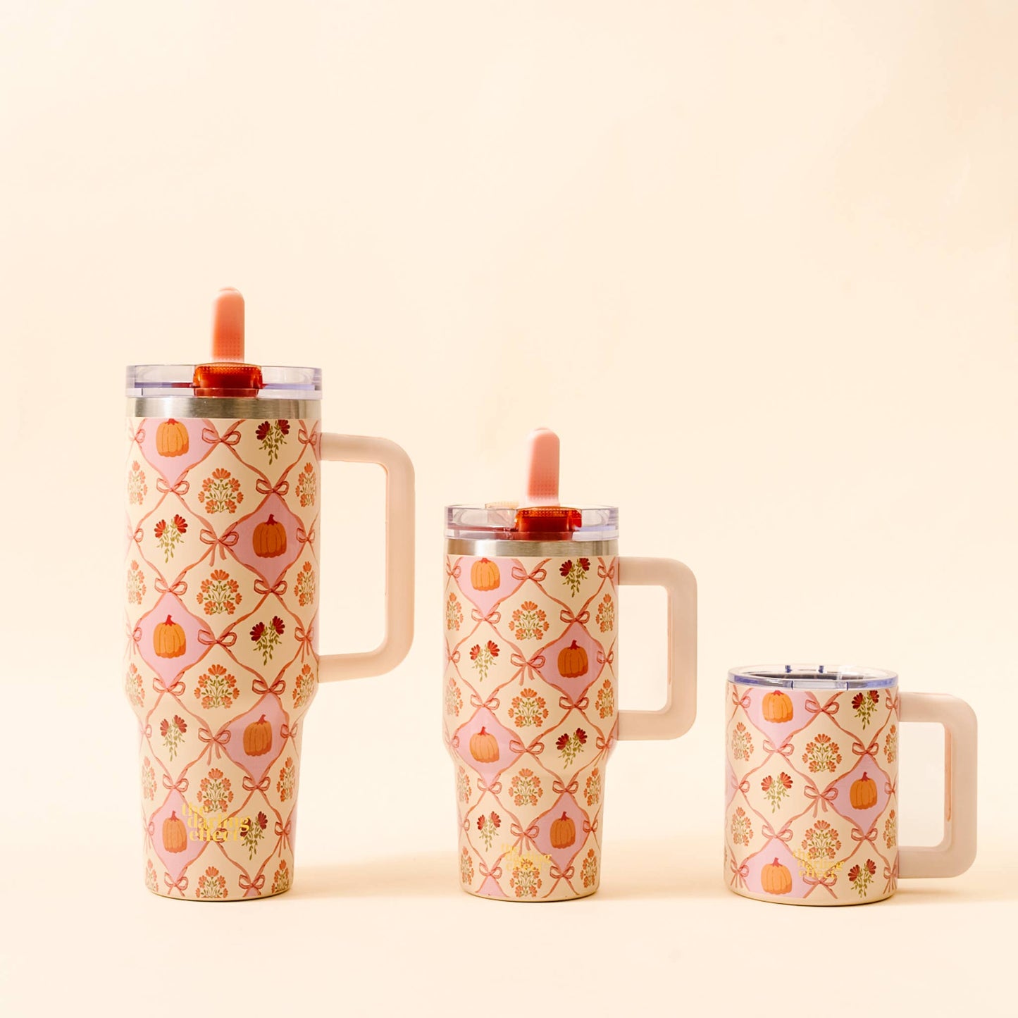 20 oz Lifestyle Flip Straw Tumbler-Patchwork Pumpkins