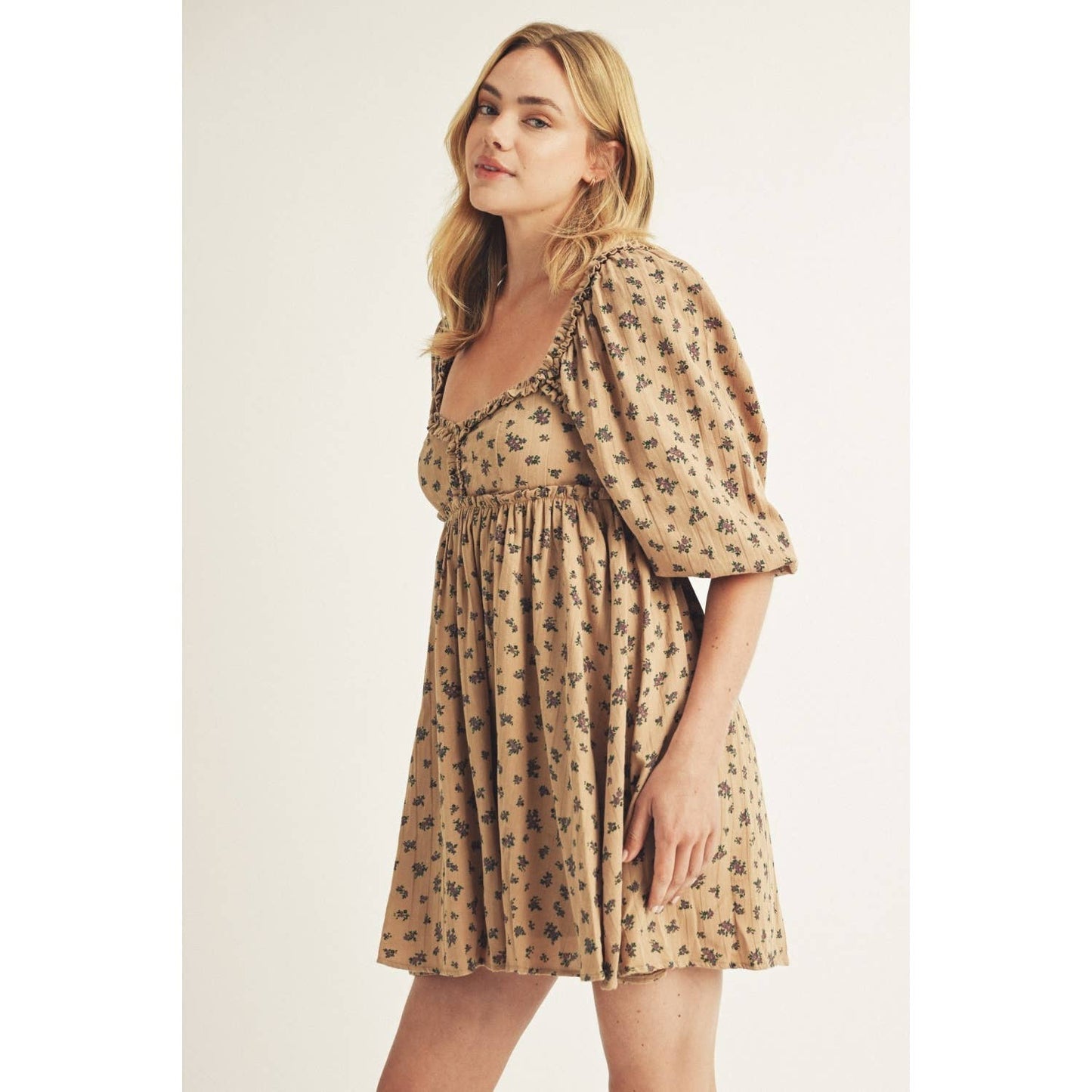 Prairie BOUQUET RUFFLED BABY DOLL MINI DRESS