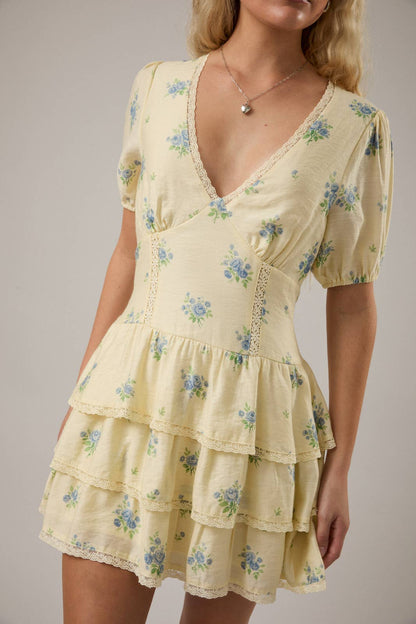 Sail Away Mini Puff Sleeve Dress