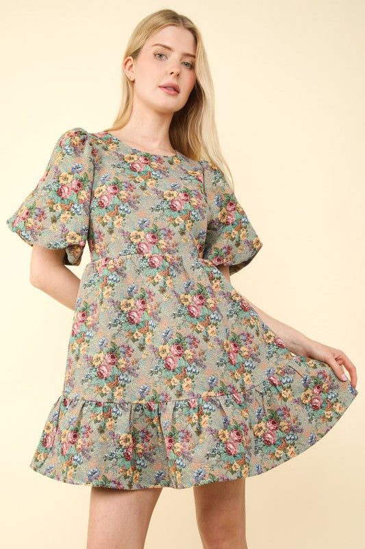 Charmé Belle Floral Jacquard Dress