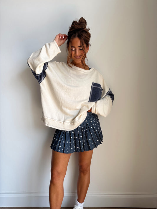 Throw On & Go Denim/Neutral Knit