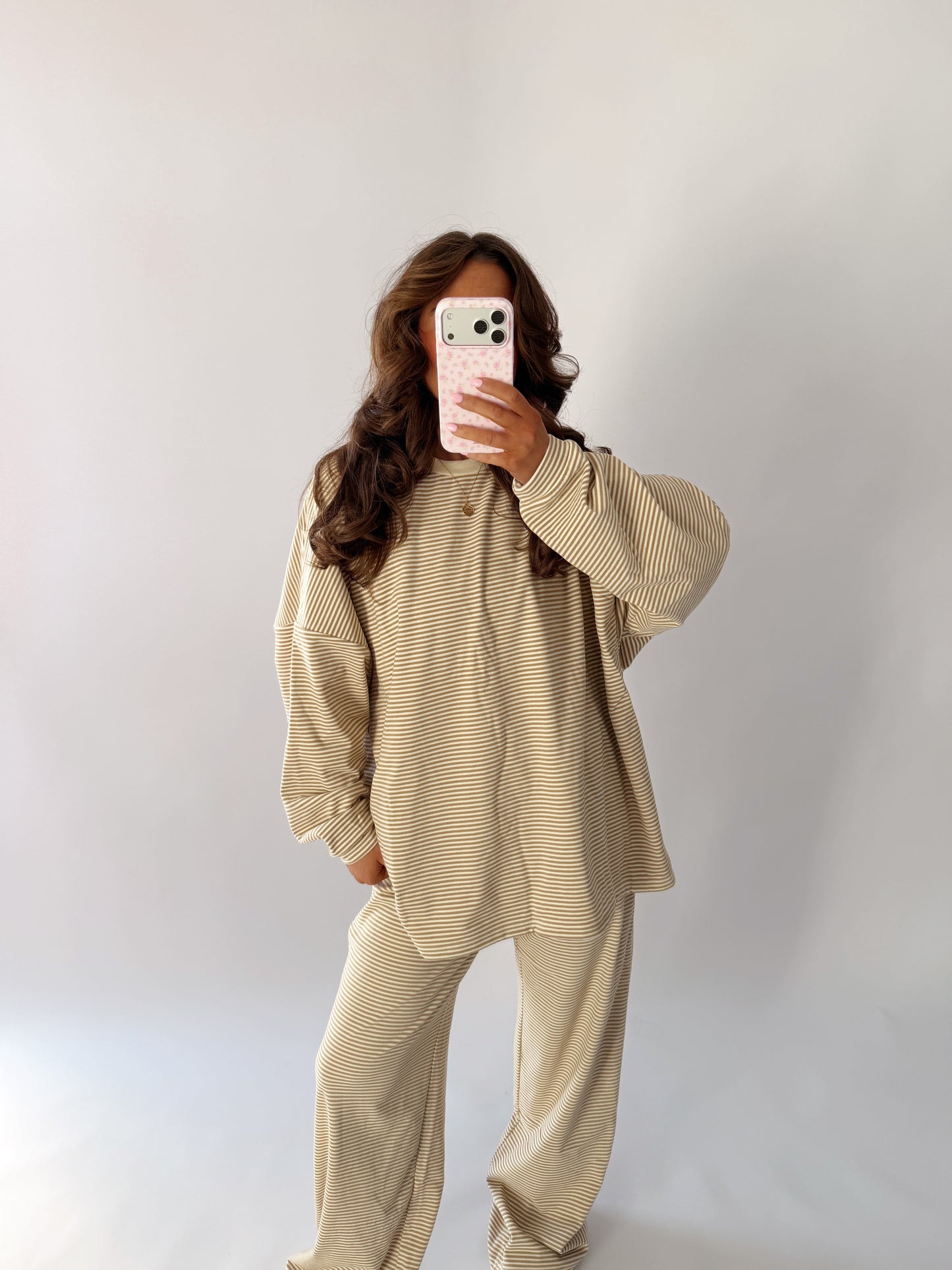 Sophie Striped Set (Almond Latte)