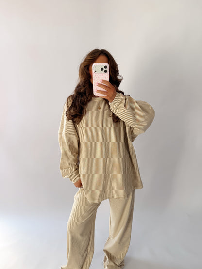 Sophie Striped Set (Almond Latte)
