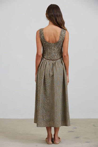 Picnic Cottage Gingham Midi Dress