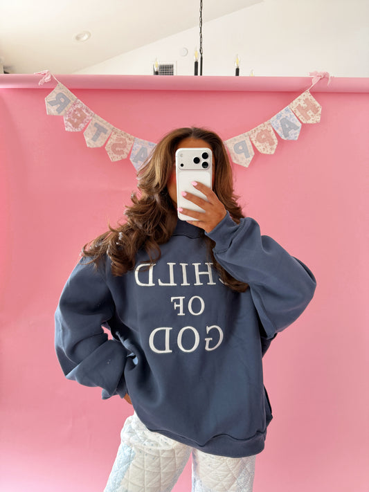Child Of God Mockneck Blue