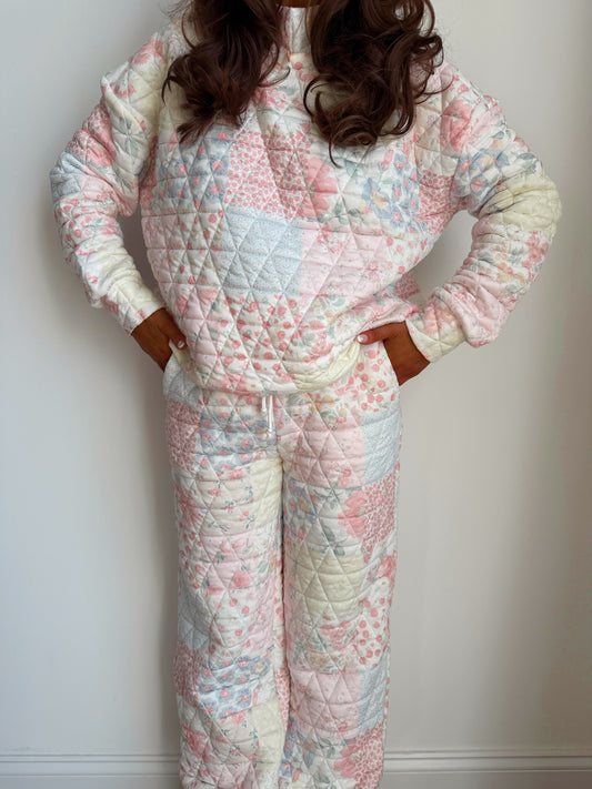 Cotton Candy Vintage Quilted Mockneck