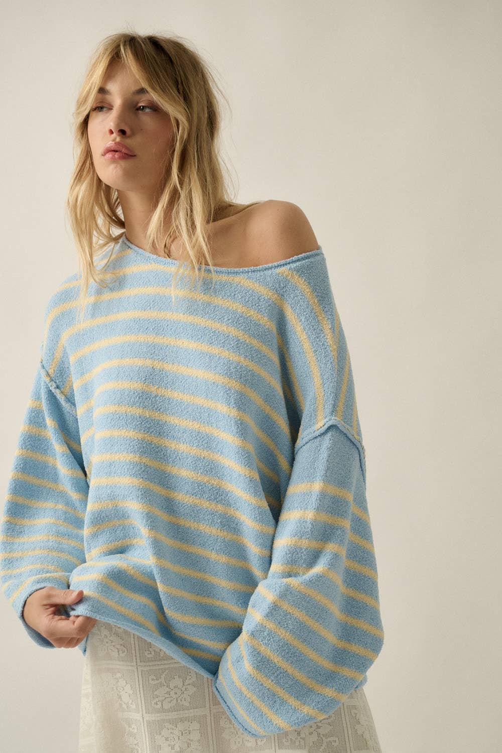 Cali Textured Knit Oversized Sweater