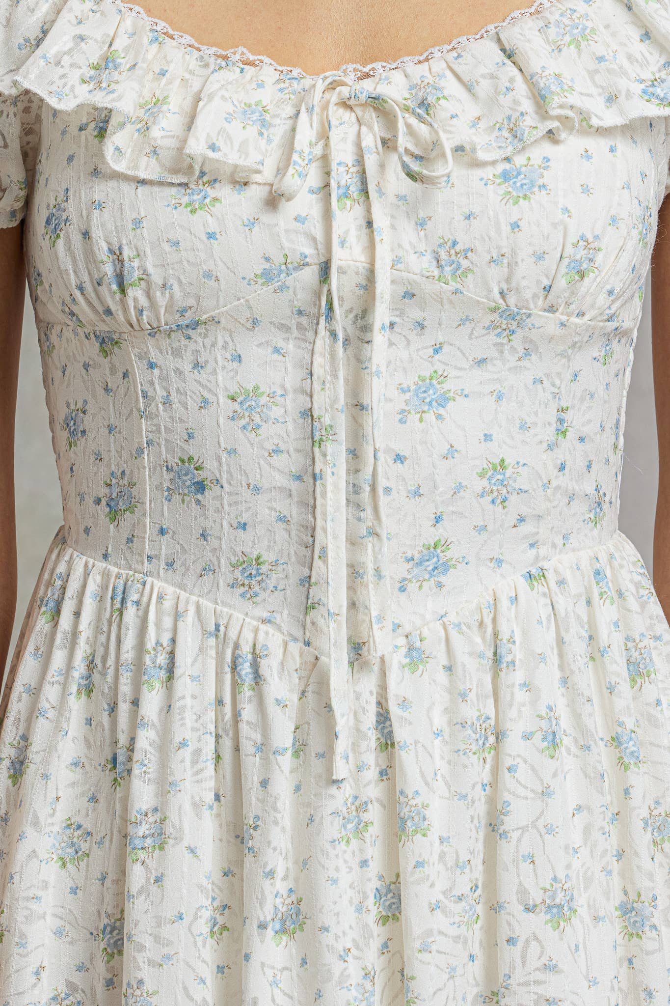 Vintage Lace Blossom Midi Dress