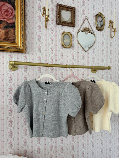 Darling Puff Cardigan Sweater ( mocha & crème now open for pre-order)