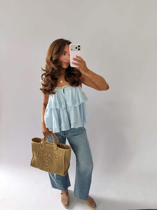 Ruffled Vintage Top (blue)