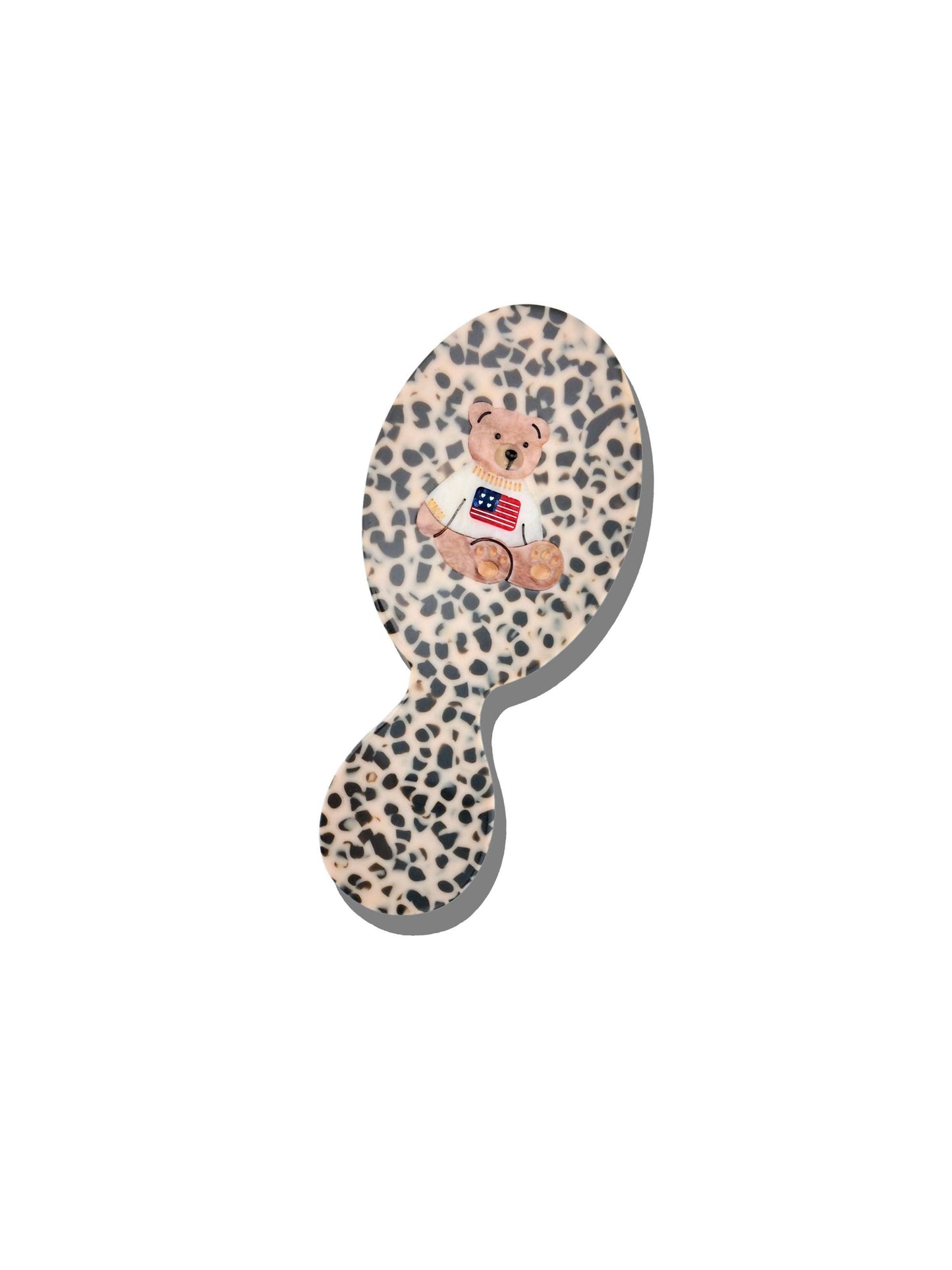 Hand-painted Americana Teddy Handbag Brush | Eco-Friendly