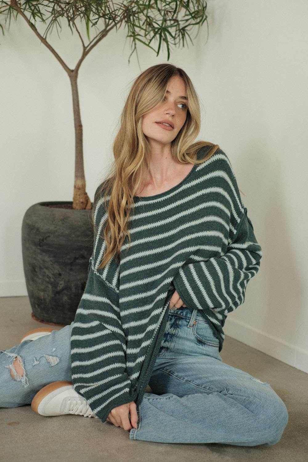 Cali Textured Knit Oversized Sweater