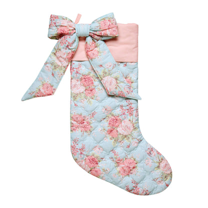 Vintage floral Quilted Printed Bow Stocking