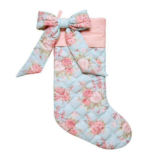 Vintage floral Quilted Printed Bow Stocking