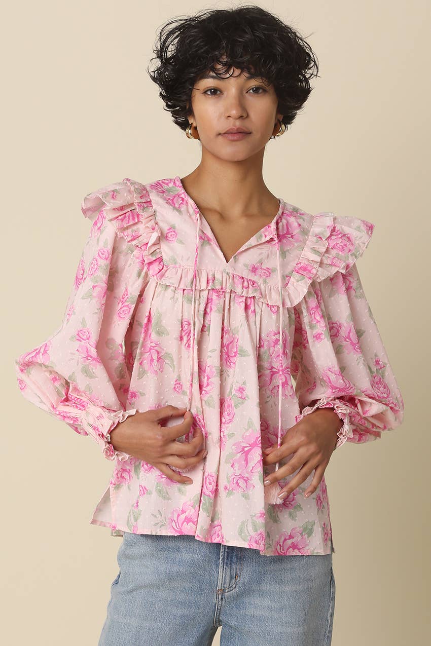 Pink In Palm Blouse