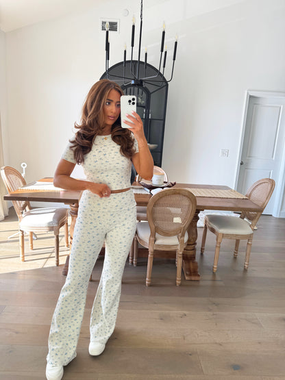 Dreamy Floral Knit Ribbed Lounge set