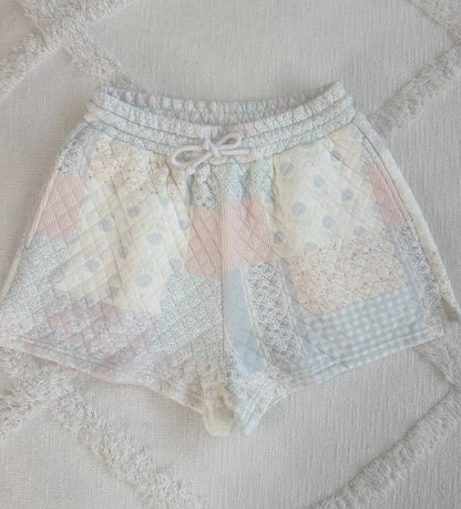 Shades Of Blue Quilted Pastel Shorts