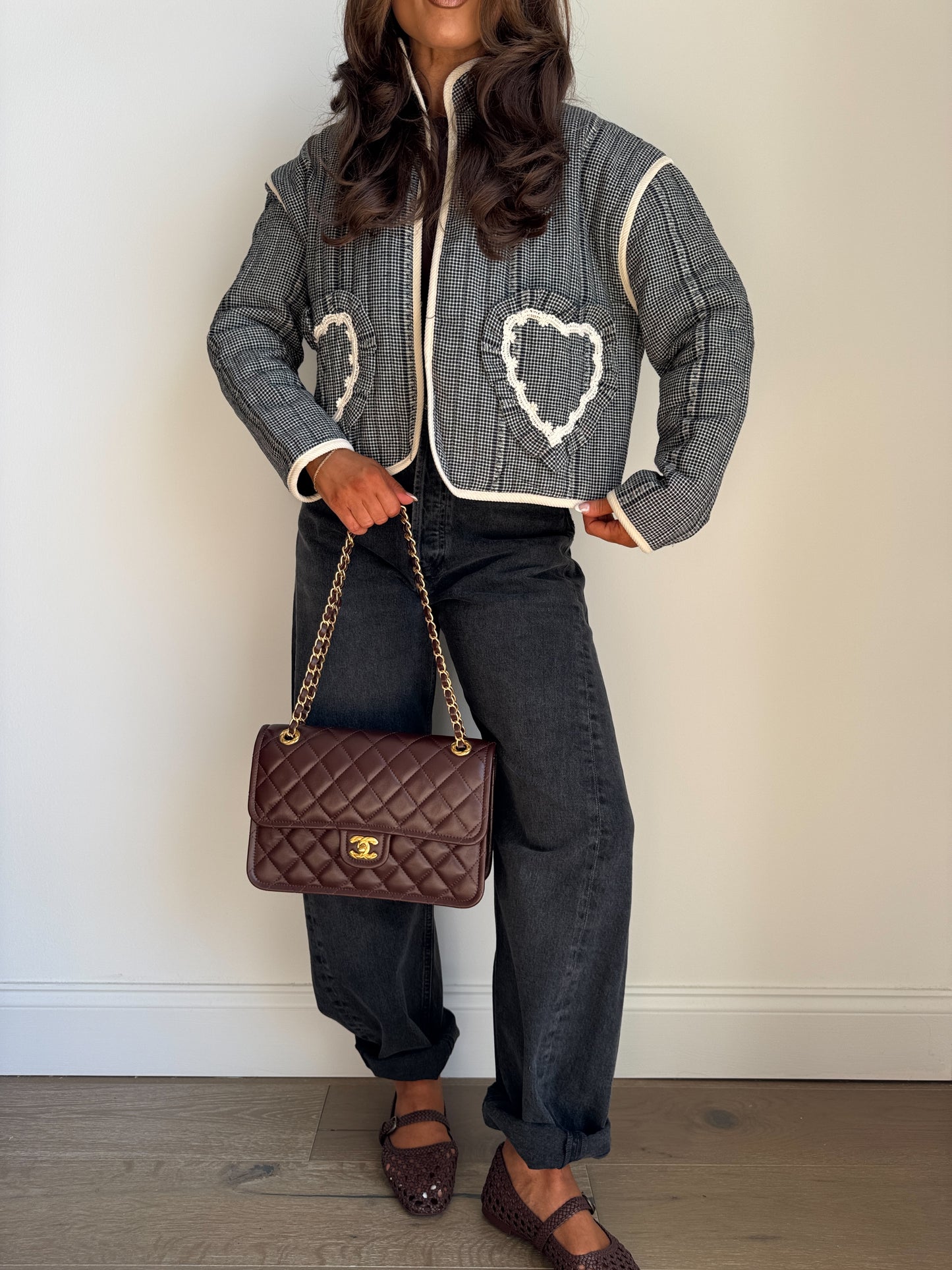 Gingham & Hearts Cookies & Cream Jacket