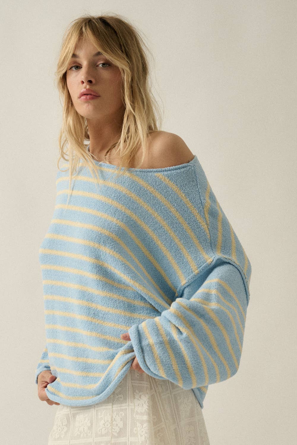 Cali Textured Knit Oversized Sweater