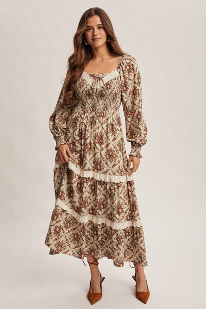 The Rose Vintage Dress (Sage)