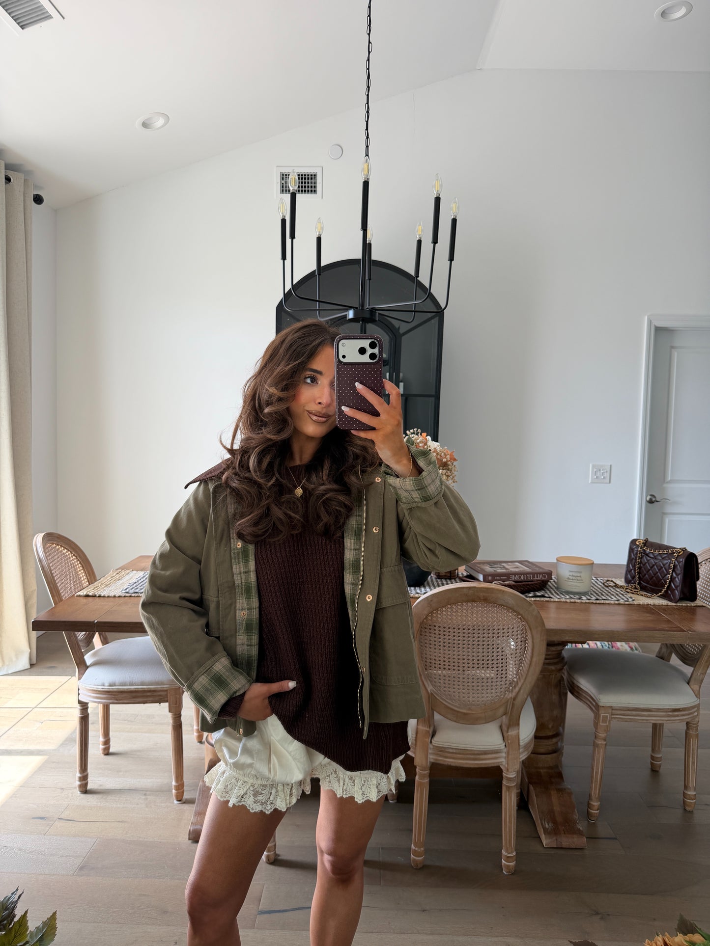 Sutton Plaid Barn Jacket (Olive)