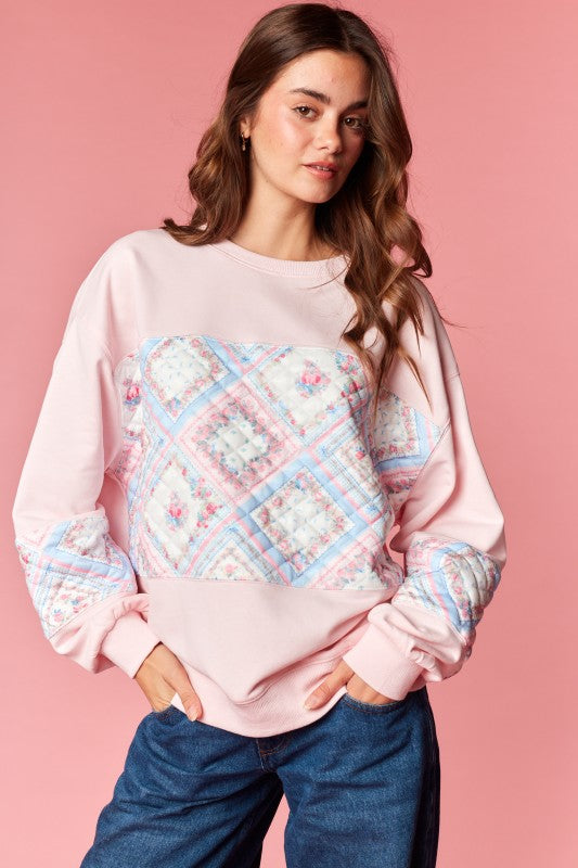 Princess Pastel Quilted Crewneck