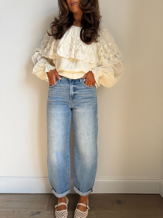Darling Dusk Denim Barrel Jean