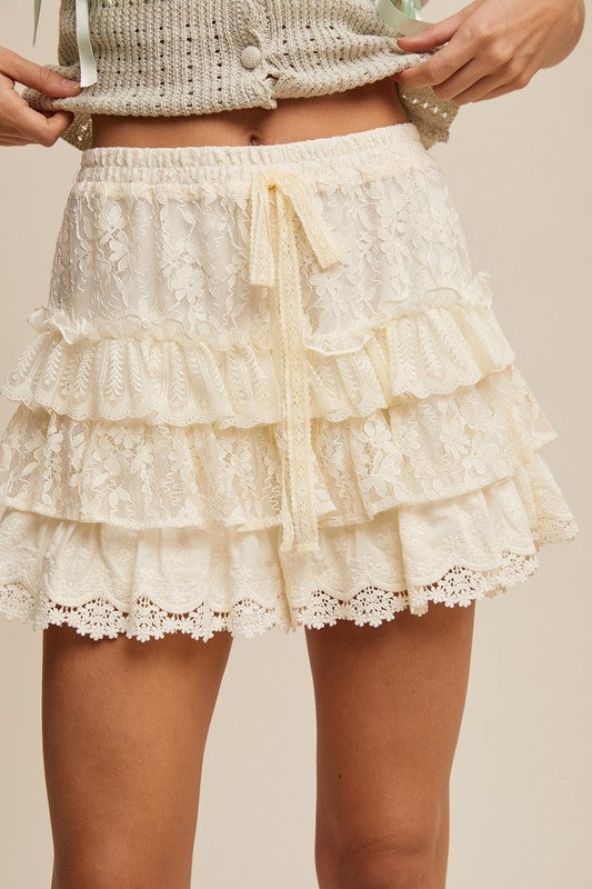 Lace Ruffled Shorts PRE-ORDER
