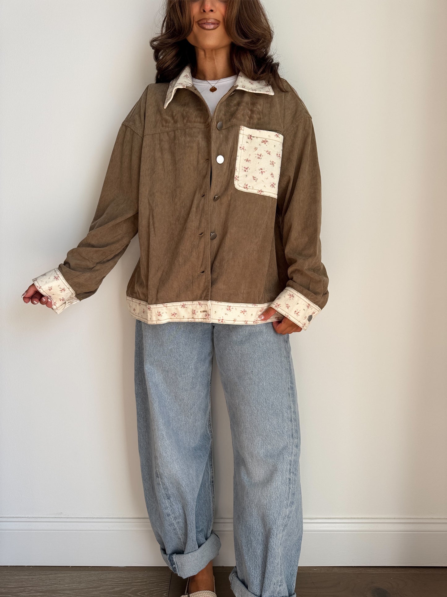 Shabby Chic Barn Floral Corded Jacket