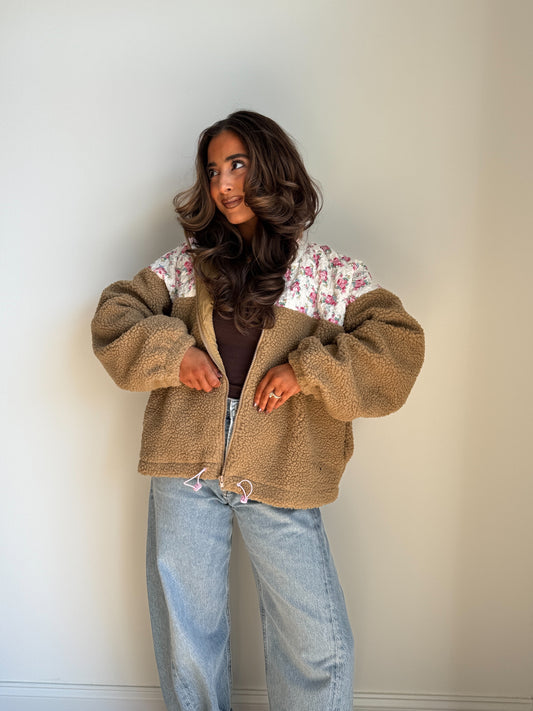 Floral Country Teddy Sherpa Pullover