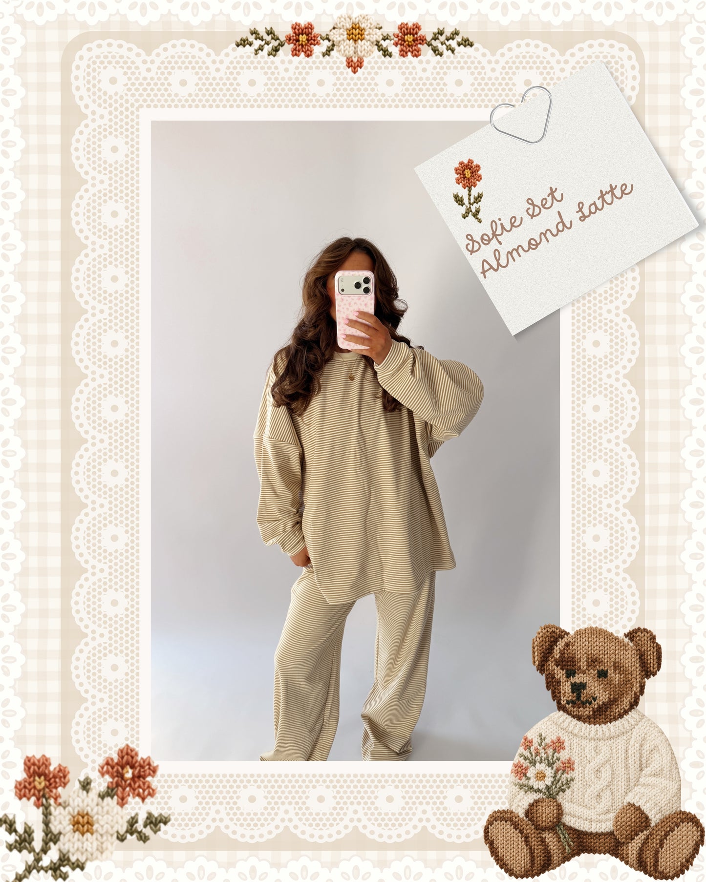 Sophie Striped Set (Almond Latte)