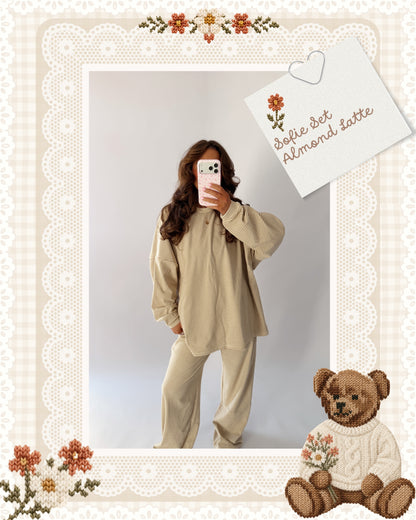 Sophie Striped Set (Almond Latte)