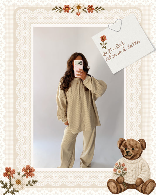 Sophie Striped Set (Almond Latte)