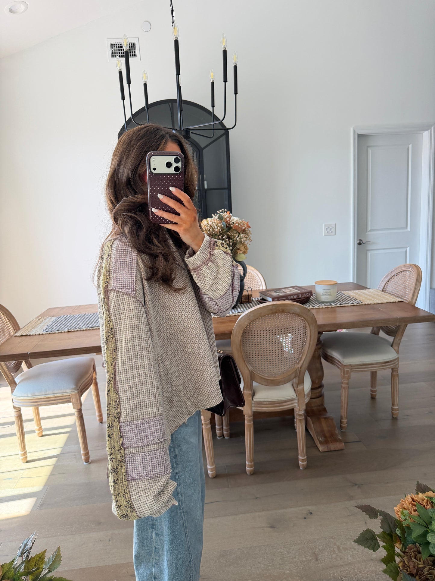 Floral Keepsake Vintage Waffle Knit