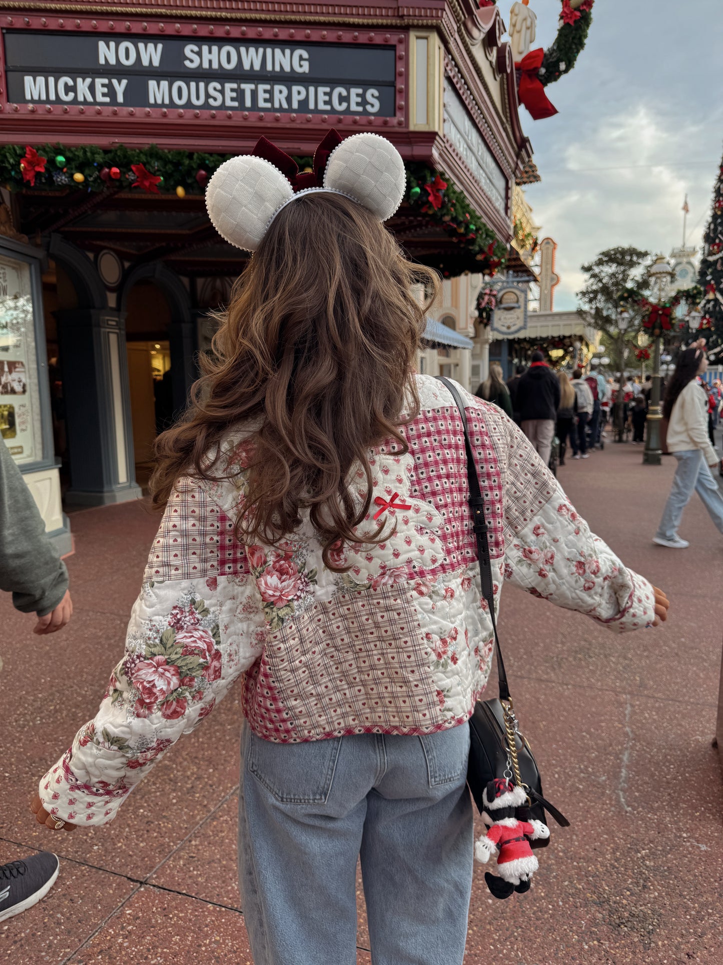 A BEARY Merry Christmas Bespoke Vintage Quilted Jacket (Ships 1st week Of December)