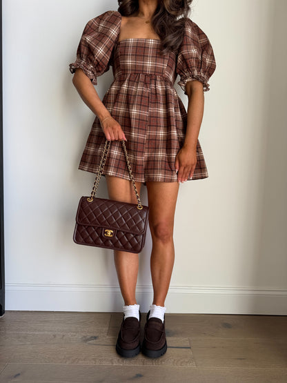 Caramel Crisp Gingham Romper (can’t restock) 🤎🐻