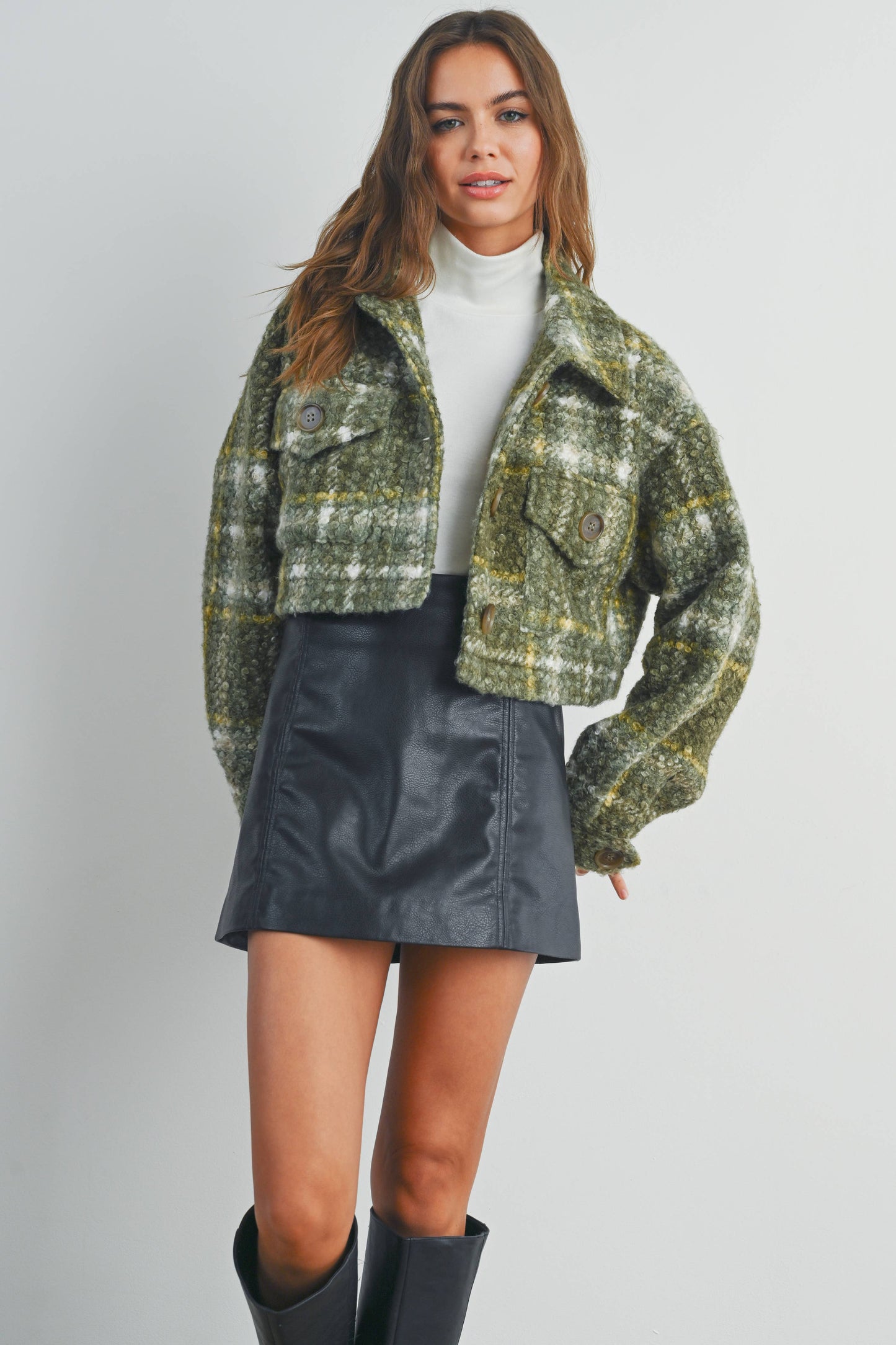 TEDDY PLAID POCKET FALL SHACKET