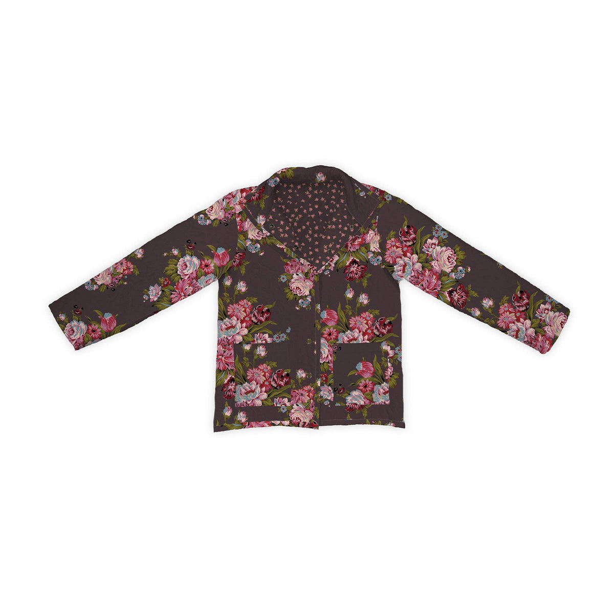 Garden Walk Plum Quilted Snap Jacket