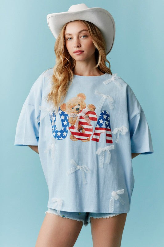 BEARY patriotic USA BOYFRIEND TEE