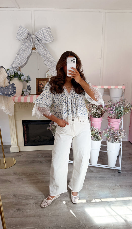 White Denim Barrel Jeans
