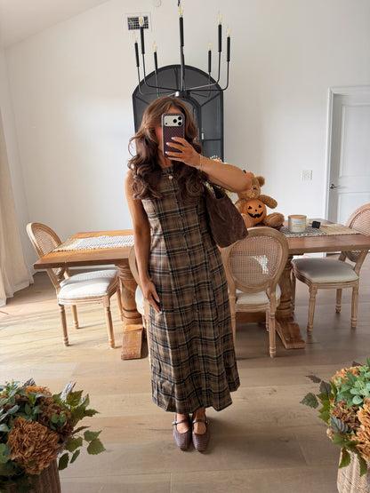 Fall Festival Midi Plaid Dress (can’t restock)